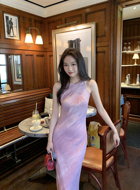 【TKIKI】天丝连衣裙女C位YU定立体剪裁鱼尾包臀显瘦一步到位长裙