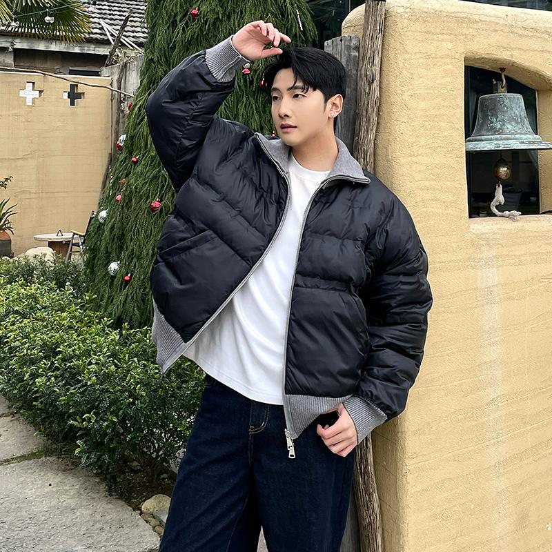 韩国男装 【毛衣羽绒服】90白鸭绒羽绒服 双面穿针织羽绒宽松阔版