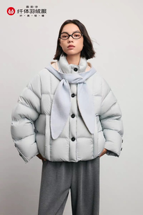 露韵诗羽绒服378297时尚短款保暖脱卸渔夫帽鹅绒服加厚年度爆款