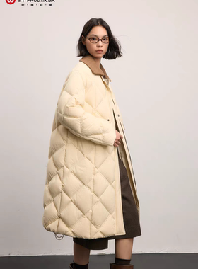露韵诗羽绒服278399长款休闲外套大衣女冬季新款户外潮流简约