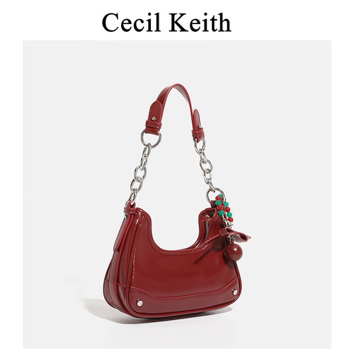 CHARIC&KROSS红色月牙腋下包