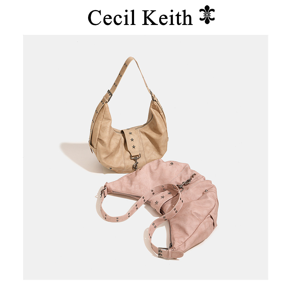 cecilKeith复古美拉德托特包大容量女款通勤腋下单肩大包斜挎包女
