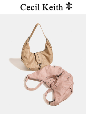 cecilKeith复古美拉德托特包大容量女款通勤腋下单肩大包斜挎包女