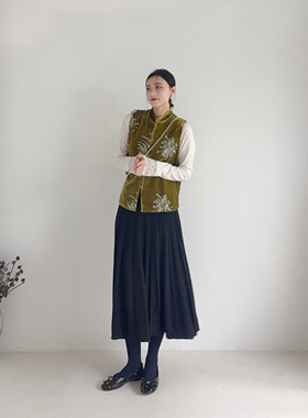 李cc·细闪针织百褶半身裙秋冬新款