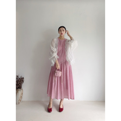 李cc·清棠白色简约花朵薄款衬衫女夏季