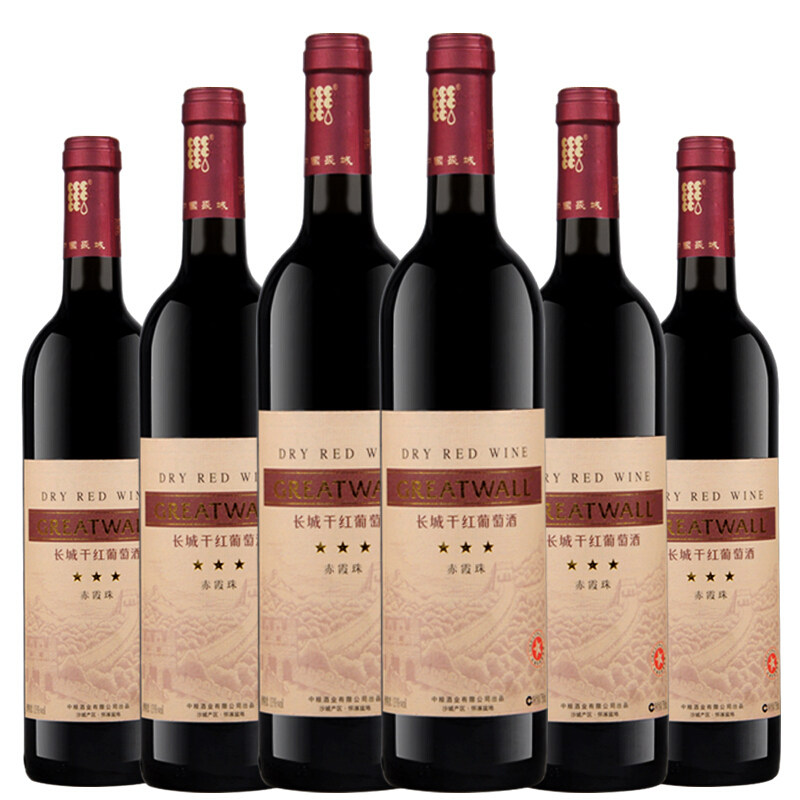 2019年生产 长城红酒 中粮长城三星赤霞珠A标干红葡萄酒750ml*6瓶