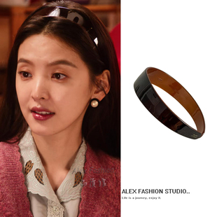 冬去春来庄庄章若楠同款 复古高品质醋酸宽面压发头箍发饰 发箍法式