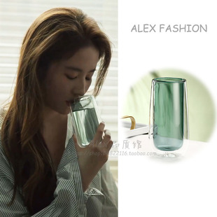 玫瑰的故事刘亦菲同款玻璃杯黄亦玫彭冠英庄国栋双层饮料杯绿茶杯