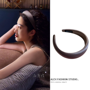 爱情没有神话周媚杨采钰同款发箍复古时尚简约缎面外出面膜宽头箍