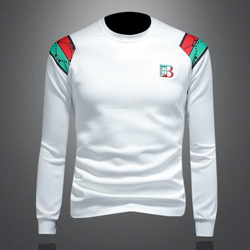 2025假模四季款男士圆领潮流刺绣时尚卫衣QT6012AFD1017Y-P125，男装卫衣，钱塘6012-1(原3012-1)