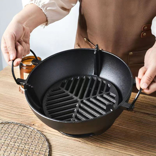 铸铁碳炉加厚内胆家用老式 小炭火炉家庭冬日围炉烧烤碳火锅生铁炉