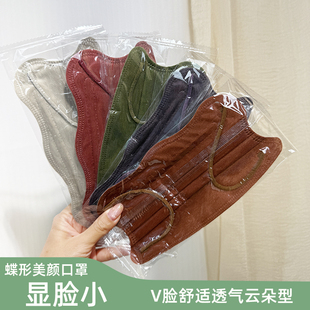 口罩红色女高颜值2025新款可爱一次性成人独立单独包装冬季蝶形