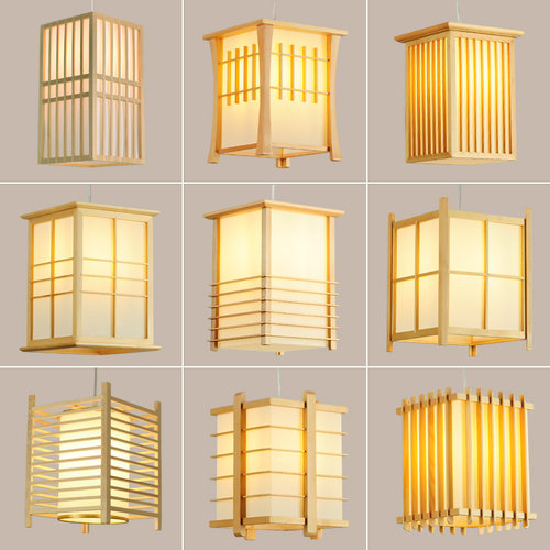 日式风实木木餐厅茶室料理店吊灯