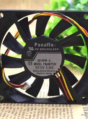 原装松下FBA08T12H Panaflo 8cm 8厘米 8015 大风量风扇12V 0.26A