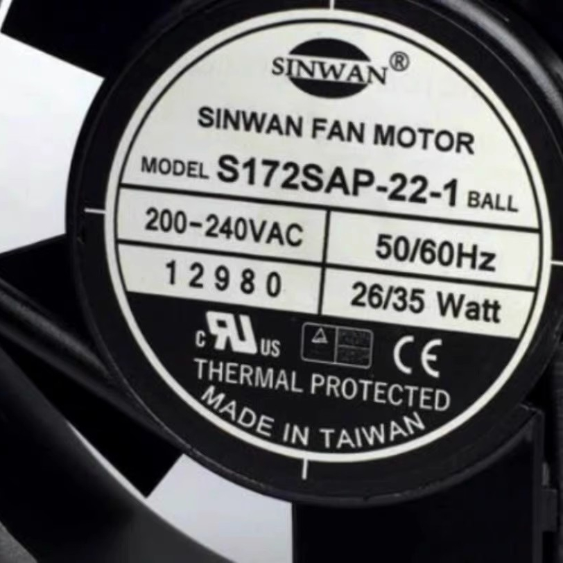 原装台湾SINWAN S172SAP-22-1 200/240V 26/35W 17CM铝框金属风机