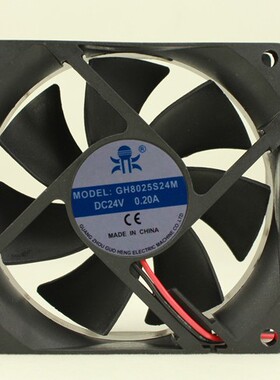 8cm机箱机柜散热风机GH8025M24S DC24V 0.20A 2线 变频器冷却风扇