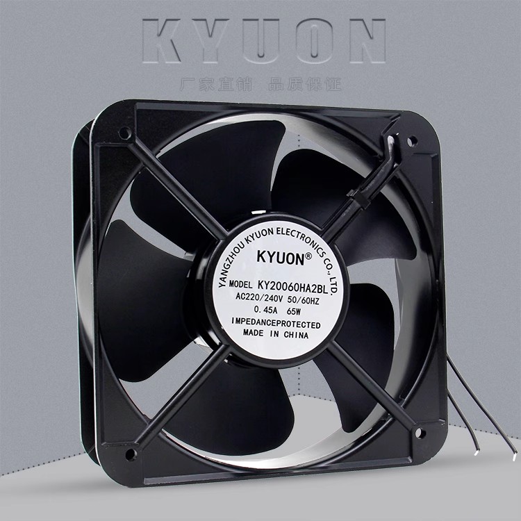 全新KYUON KY20060HA2BL 220V 65W 20cm 20060电柜散热风扇轴流
