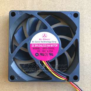 12V 7015 SONIC 3线散热风扇 7CM BP701512L 0.24A 百瑞BI 0.15