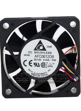 正品台达AFC0612DB 12V 0.45A 6015 6cm4线PWM温控滚珠大风量风扇