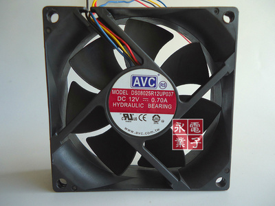 AVC 80258cm 8厘米4针/线 液压CPU大风量风扇机箱风扇智能PWM调速