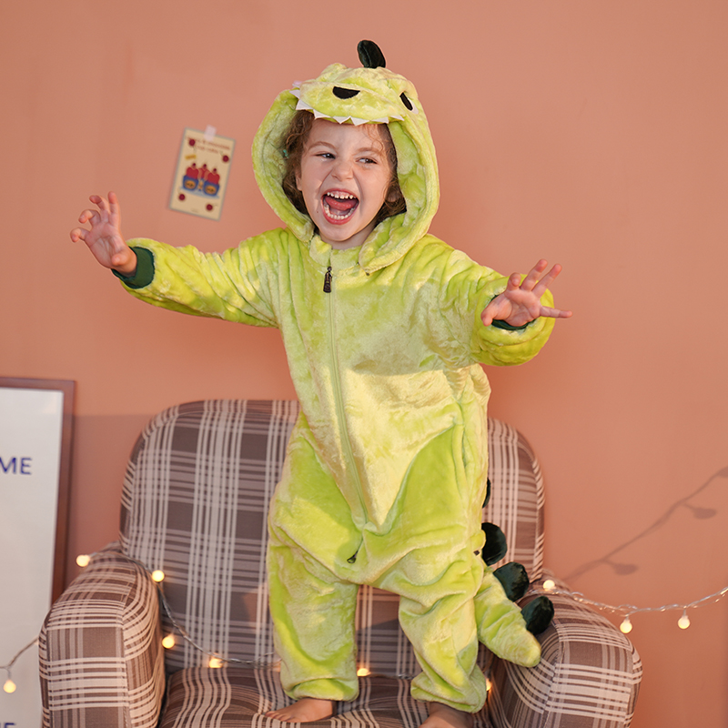 霸王龙男童法兰绒卡通风演出服