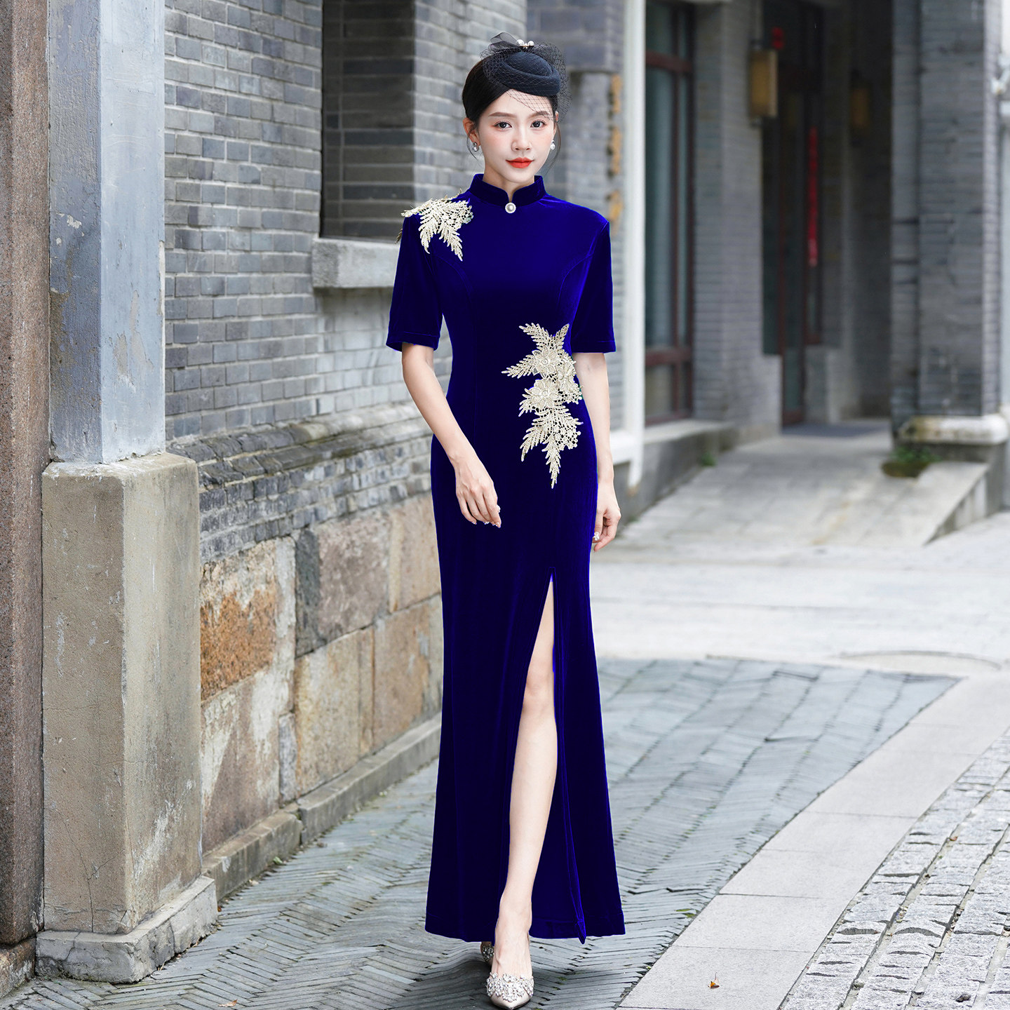 走秀旗袍舞台演出服长款连衣裙