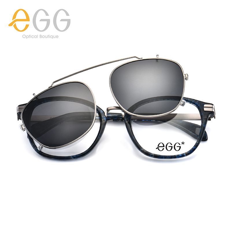 eGG 眼镜框架&太阳眼镜夹片 明星同款男女可配有度数近视眼镜潮