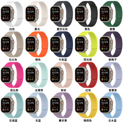适用苹果iwatch11/10代S9876543SE2Ultra荔枝纹软硅胶磁吸手表带