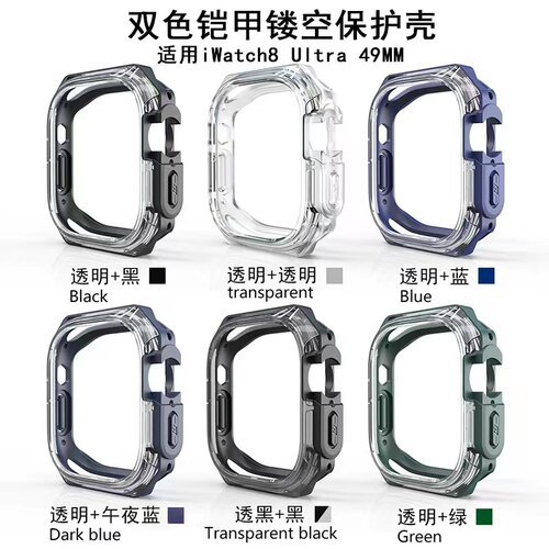 适用苹果手表双色铠甲保护表壳
