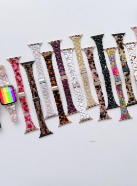 适用苹果7891011代se2iwatch654小蛮腰细款树脂ultra3手表带46/45