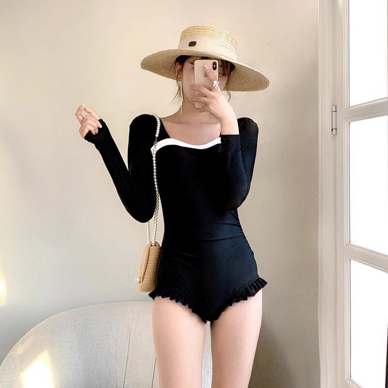女连体显瘦遮肚保守泳衣