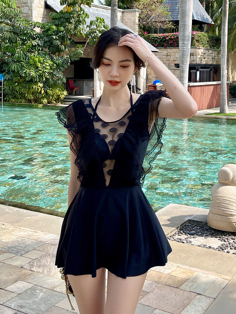 泳衣女夏遮肚显瘦保守裙式连体2021新款时尚小胸聚拢韩国温泉海边