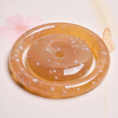 弘晶阁樱花玛瑙手镯女士款 冰种天然水晶玉髓手链手串玉石镯子