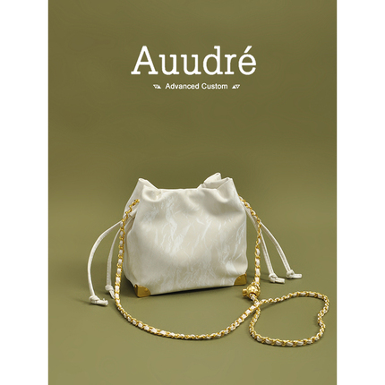 Auudre小众设计小包包女士2024夏季新款时尚链条单肩斜挎包水桶包