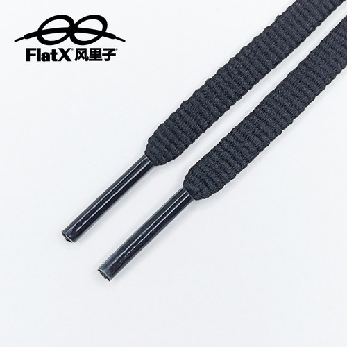 flatx原装专业跑鞋跑步鞋6mm鞋带螺纹椭圆弹力防松脱黑白色灰绿橙