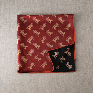 红色真丝羊毛小方巾丝巾女士羊绒围巾送妈妈马元素本命年新年礼物