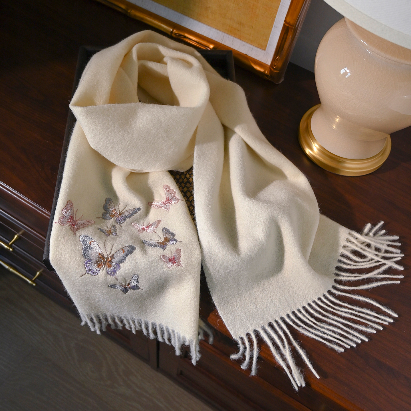 羊毛围巾羊绒女士送妈妈中老年人奶奶礼盒长辈生日的实用礼物围脖