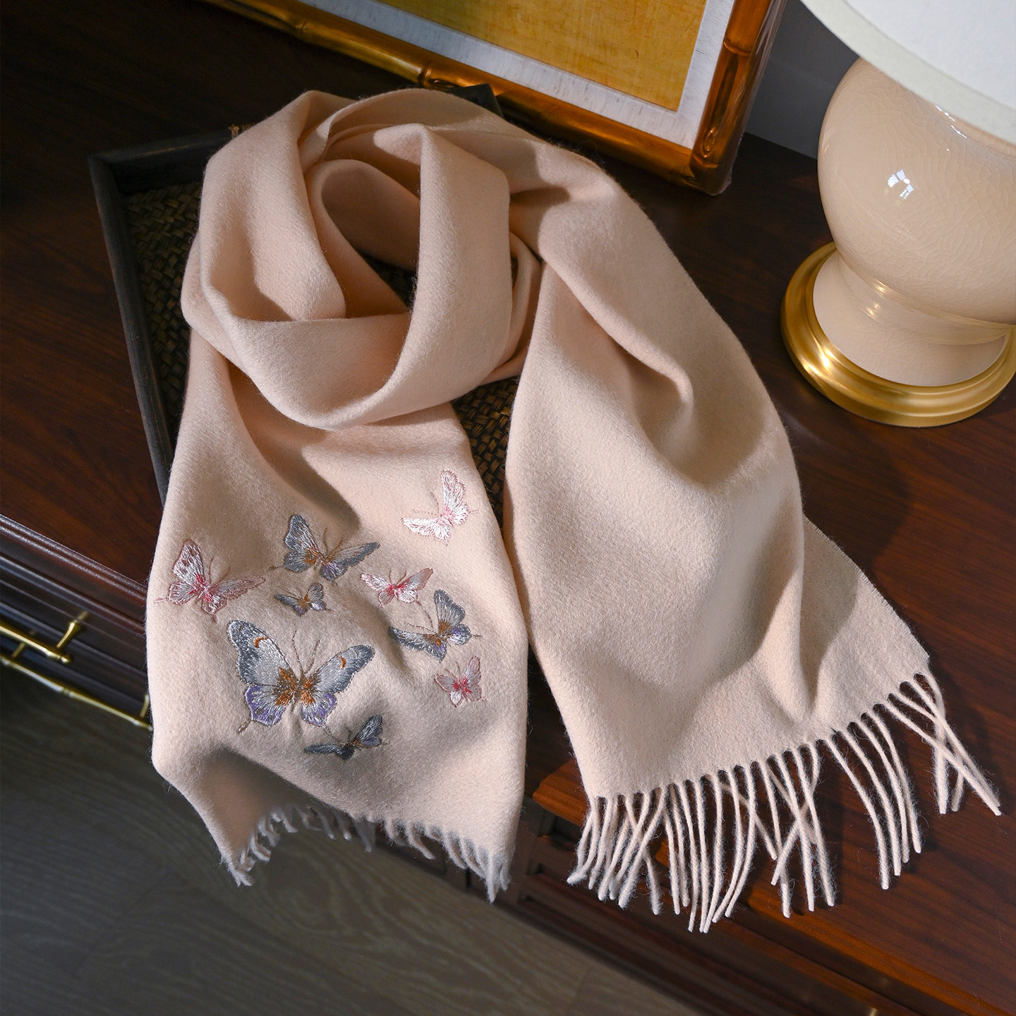 羊毛围巾羊绒女送妈妈款中老年人奶奶礼盒长辈生日的母亲礼物围脖