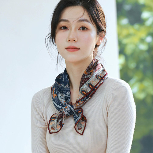 真丝丝巾女士2026新款女款高级感围巾护颈小方巾杭州高端夏季薄款