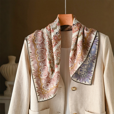 真丝羊毛丝巾女款2025新款小方巾羊绒围巾系脖轻奢高级感护颈女士