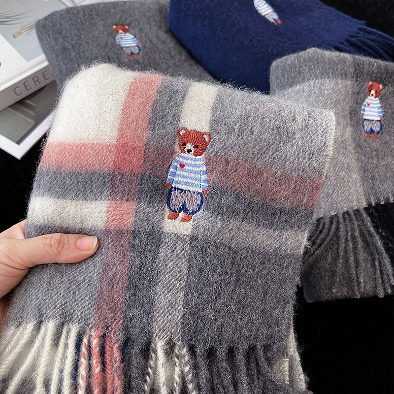 粉灰色格子纯羊毛围巾女款2025新款冬季高级感可爱女士小围脖护颈,服饰配件/皮带/帽子/围巾,围巾/丝巾/披肩,淘宝优惠券,粉丝福利购,淘宝优惠卷