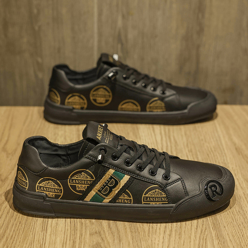 2026春欧洲站轻奢男鞋休闲板鞋拼色印花耐磨百搭潮流男士板鞋潮鞋,流行男鞋,休闲板鞋,淘宝优惠券,粉丝福利购,淘宝优惠卷