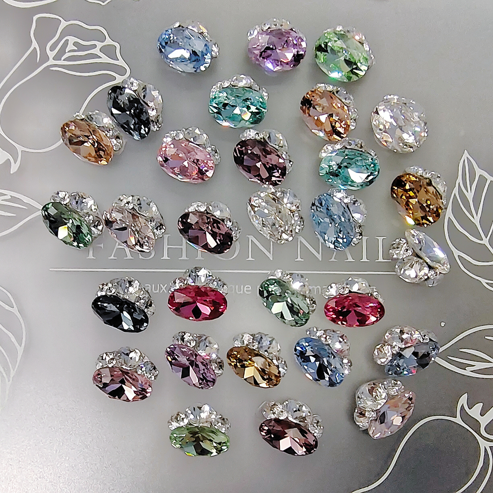 高货华子1比1无底托美甲堆钻爆闪