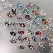 高货华子1比1无底托美甲成品堆钻瘦鸽子蛋玻璃钻爆闪指甲装 饰品