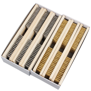 木柄文玩钢丝刷金刚菩提清理铜丝刷子文玩清洁不锈钢刷纯铜除锈污