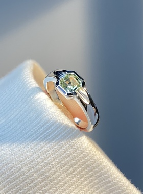 碧玺戒指自定义银简约