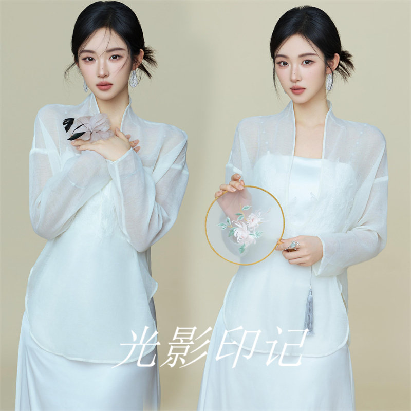 影楼写真新中式盘扣禅意唐装女