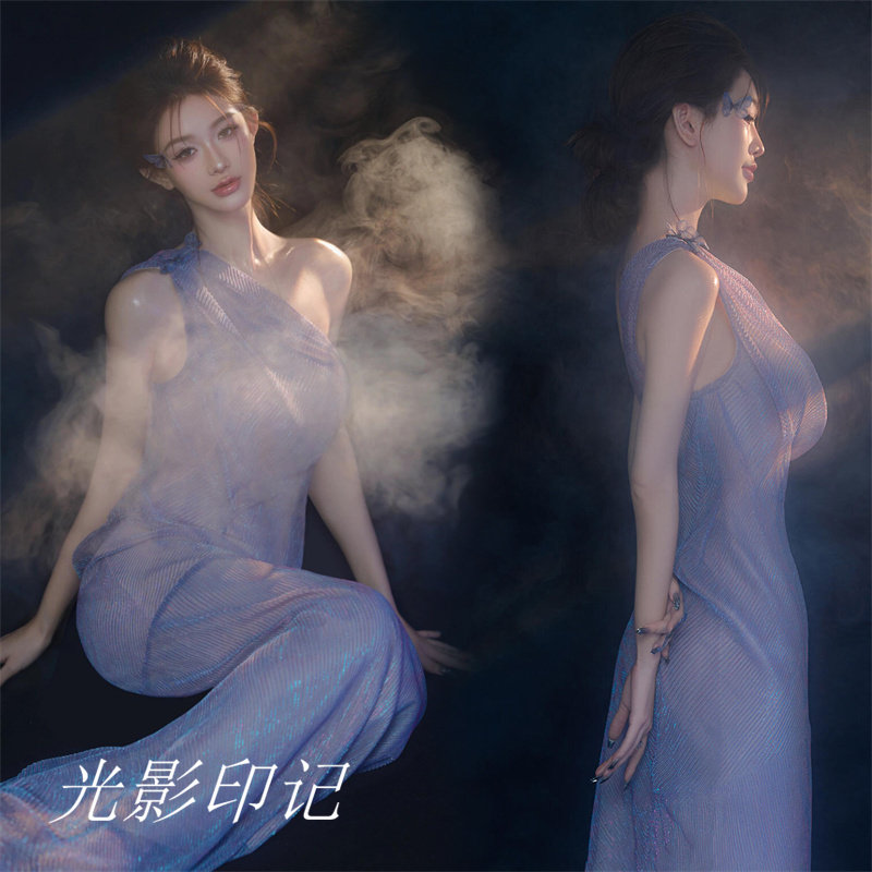 影楼法式高级感肖像连衣裙