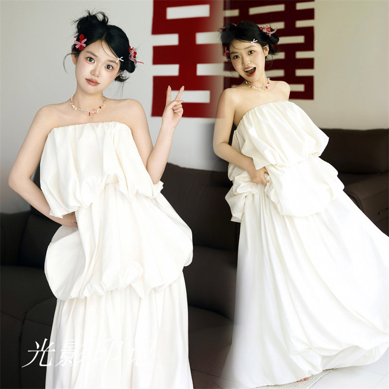 轻奢小众高端新娘订婚敬酒服