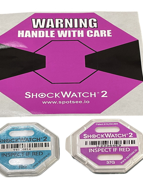 物流运输防震动检测标签ShockWatch 2美国原装二代防震动监测标签